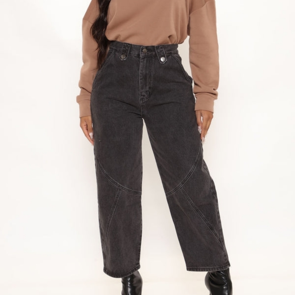 Fashion Nova Charcoal High Rise Jeans